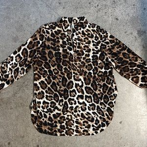 Leopard Print Top, Size 1X